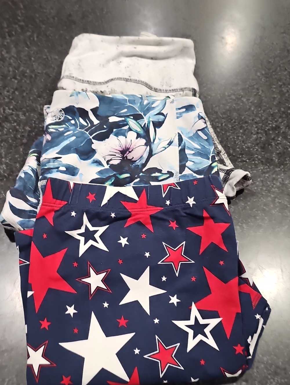 Women Star Print Swim Shorts - Navy Blue & Red